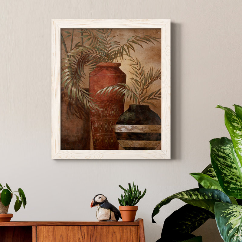 Exotic Holiday I - Peinture sur toile encadrée, H 20 po x l 17 po x P 1,5 po, Cadre blanc