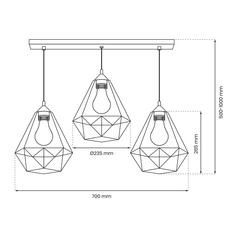 Basket 3 - Light Kitchen Island Pendant, Grey/Brown/Blue