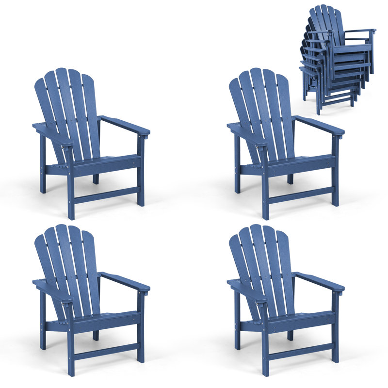 Cath HDPE Stacking Adirondack Chair, Blue