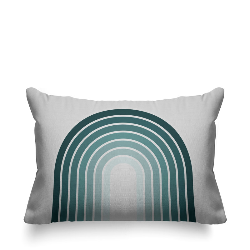 Coussin décoratif intérieur / extérieur Mid-Century, Turquoise