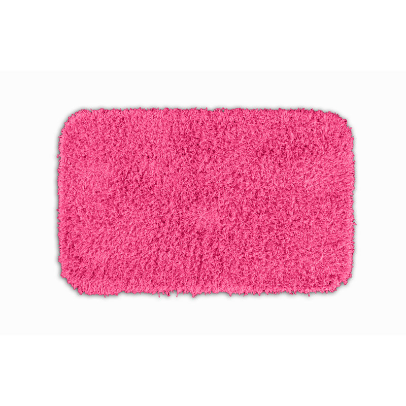 Frechette Nylon Bath Rug with Non-Slip Backing, 24" x 40"", Pink