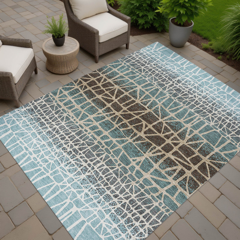 Machine Washable Indoor/Outdoor Chantille ACN2404 Geometric Rug, Rectangle 3' x 5'