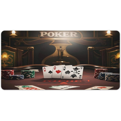 Large Mouse Pad Poker Tournament Desk Mat Office Mat Gaming Mouse Pad with Stitched Edges for PC Laptop Desk Home Office Accessories, 11.8 x 27.56 in