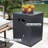 40,000 BTU 28 in. Round Iron Propane Fire Pit Table with Tank Cover and Glass Wind Guard in Dark Gray-1655041858