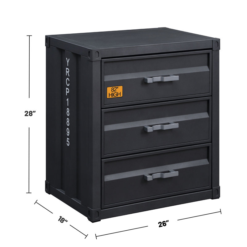 Commode 3 tiroirs en métal