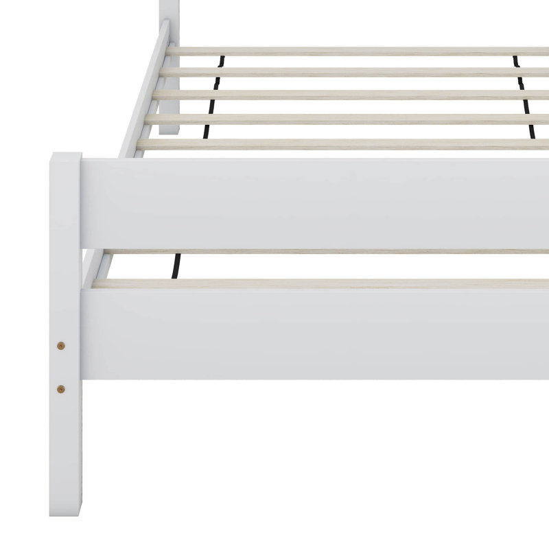 Cadre de lit simple en bois avec tête et pied de lit