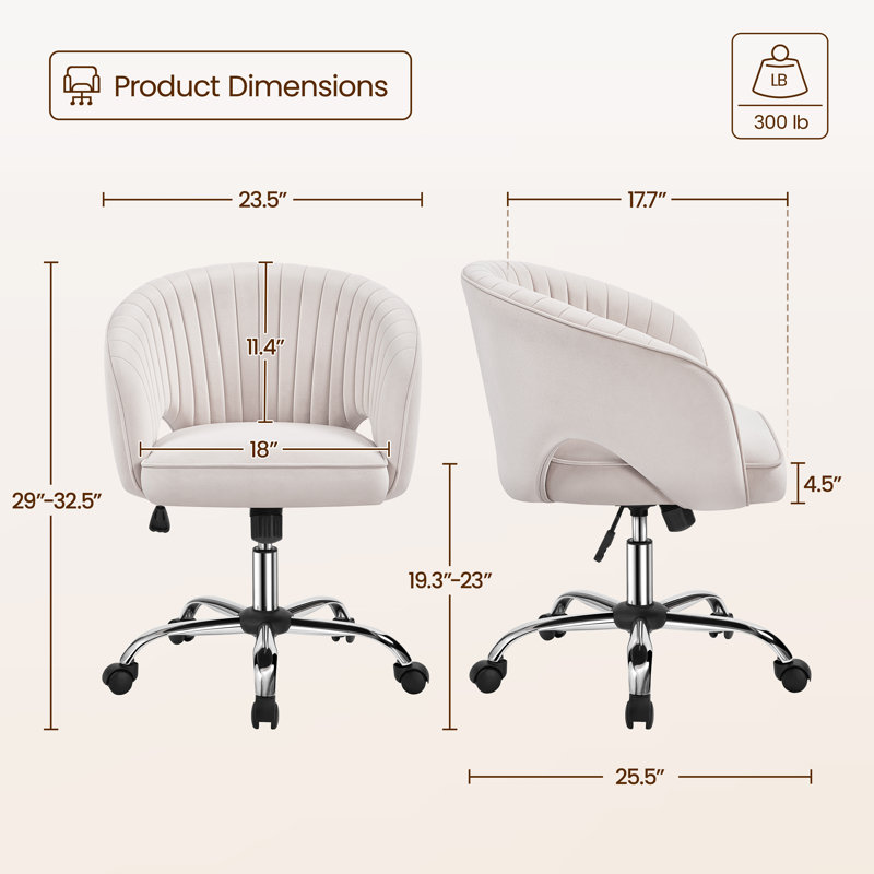 Fauteuil de bureau Eggers, Crème