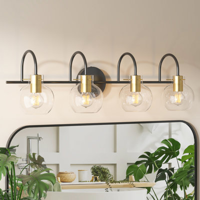 Luminaire de meuble-lavabo avec abat-jour transparent