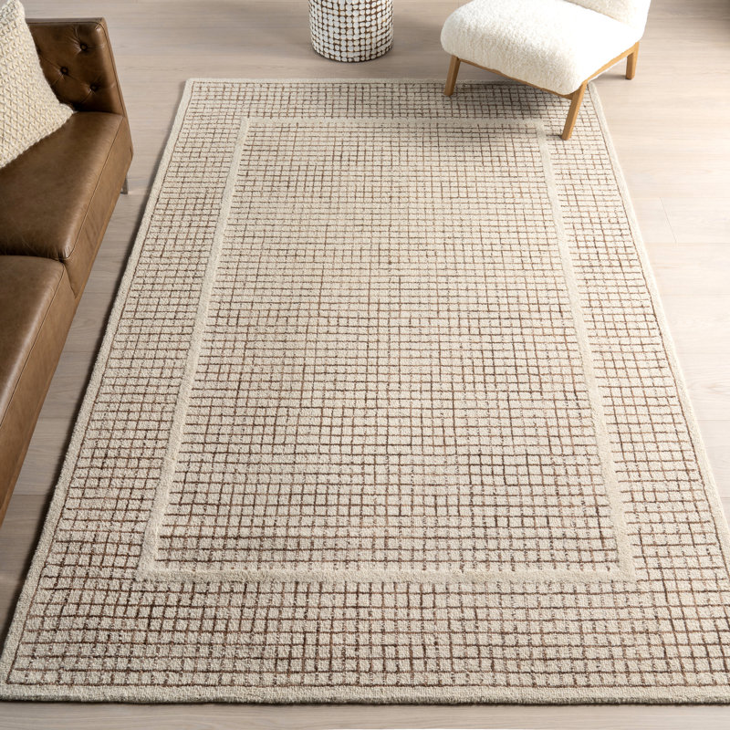 Tapis géométrique en laine Emaline, Rectangle 6 pi x 9 pi