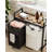 Double Layer Multipurpose Basket Organizer With Removable Bag And Fabric Handles, Brown And White