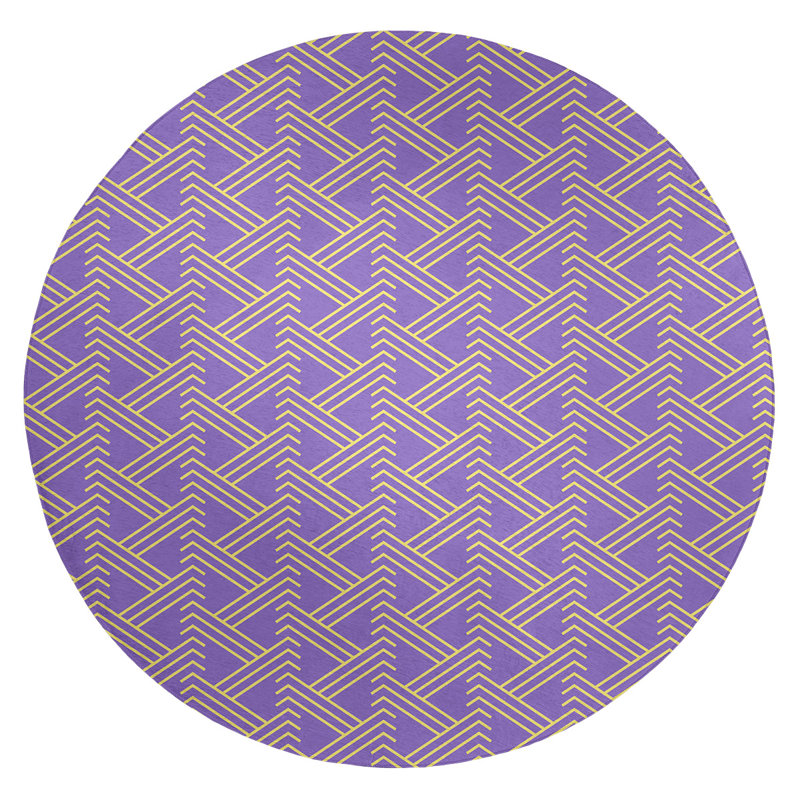 Chenille Geometric Indoor Rug, Round 5'