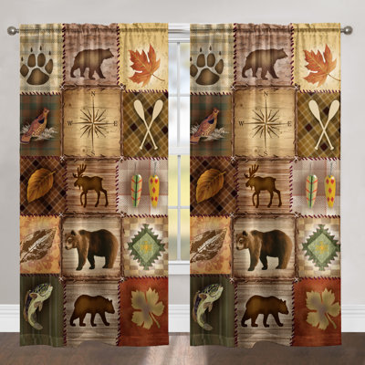  Panneau de fenêtre obscurcissant Plaid Lodge