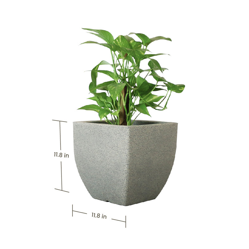 Vinesha ECOBO Eco-Friendly Planter Indoor/Outdoor Planter for Flowers & Plants Contemporary All-Weather, Gray, 1