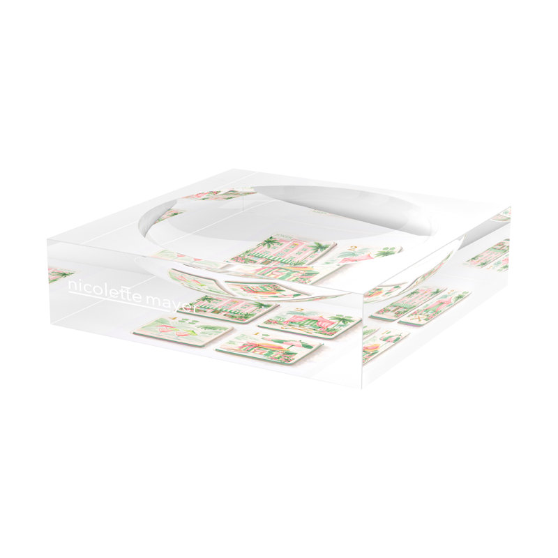 Square Abstract Decorative Tray, 8"W x 8"D x 2"H