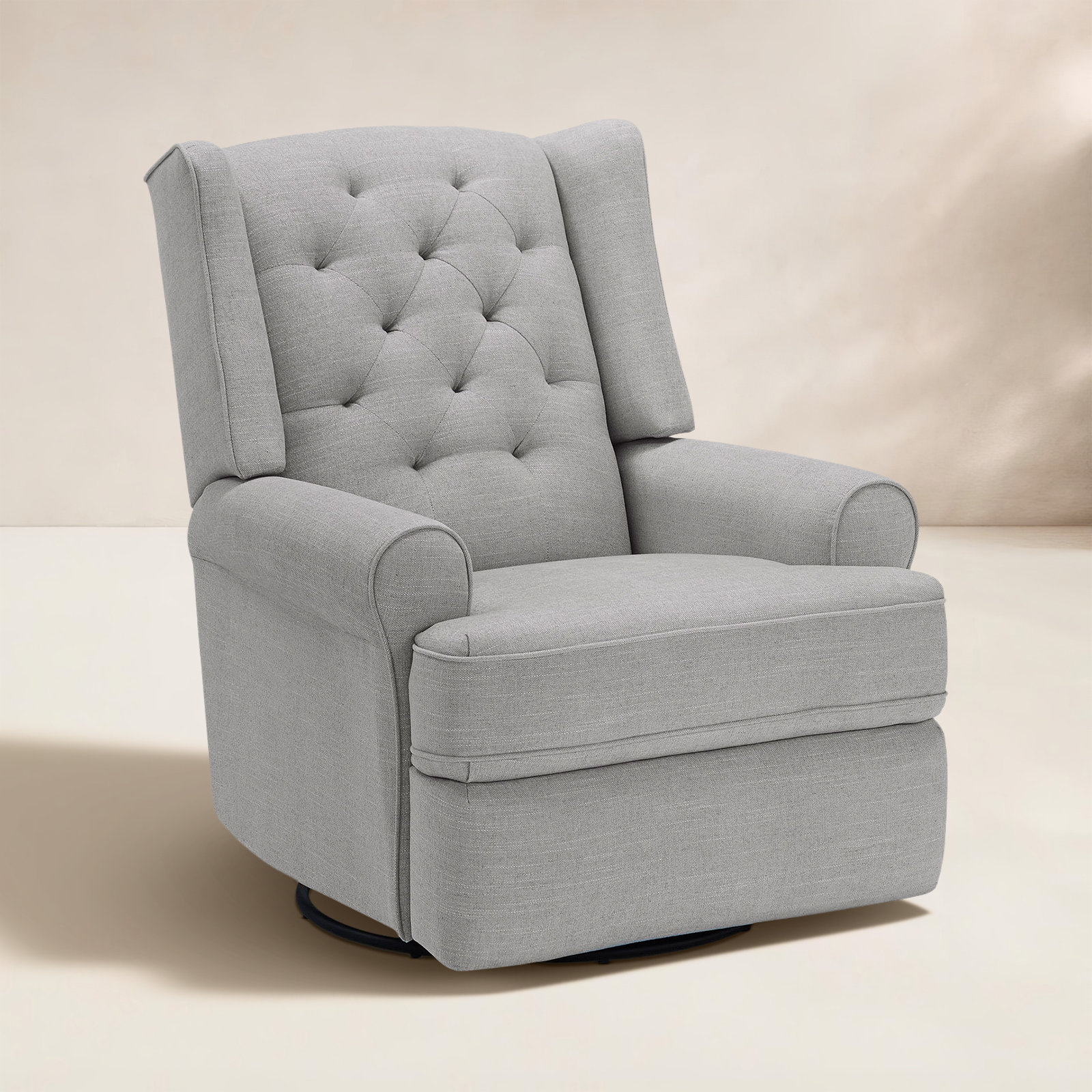 Allendale Upholstered Swivel Reclining Glider, Dove Grey Performance