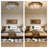 20" European Style Ceiling Light, Golden Glass Flush Mount Lamp for Bedroom Study Hallway Living Room