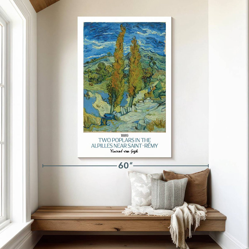 Affiche de l'exposition Deux peupliers Van Gogh, H 51 po x l 34 po