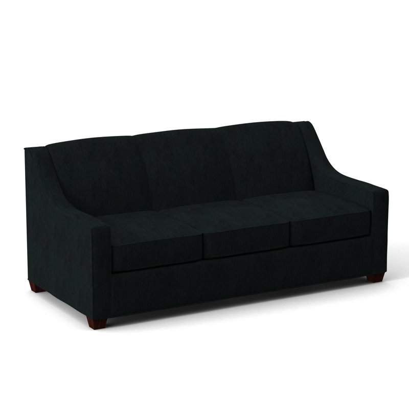 Phillips Square Arm Sofa with Reversible Cushions, Cardigan Coal, Empire Mahogany, 34.5" H x 76" W x 36" D