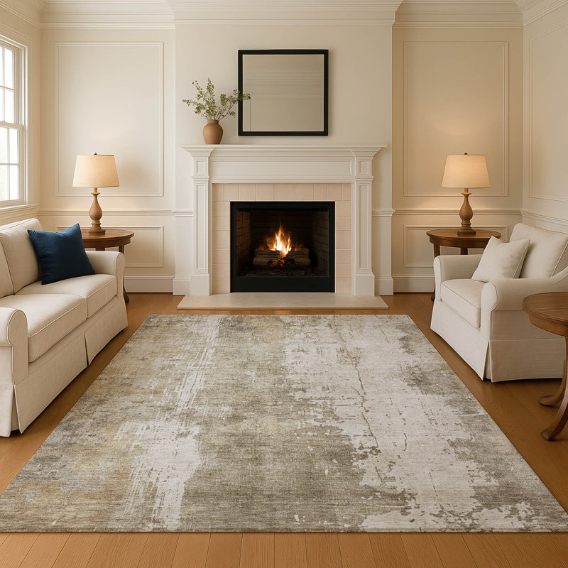 Premium Machine Washable Baford AMF1649 Abstract Rug, Rectangle 3' x 5'