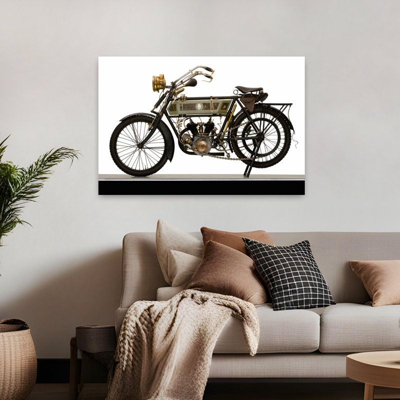 «Alcyon V-Twin Moto», paysage abstrait, nature, H 32 po x l 48 po