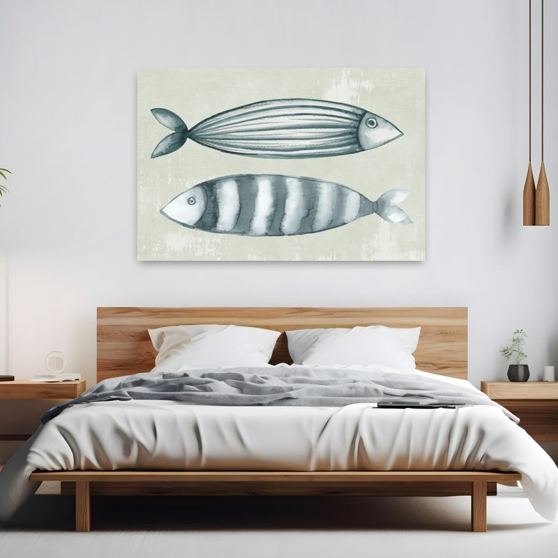 Stick Fish I, poisson élégant, art côtier, H 40 po x l 60 po