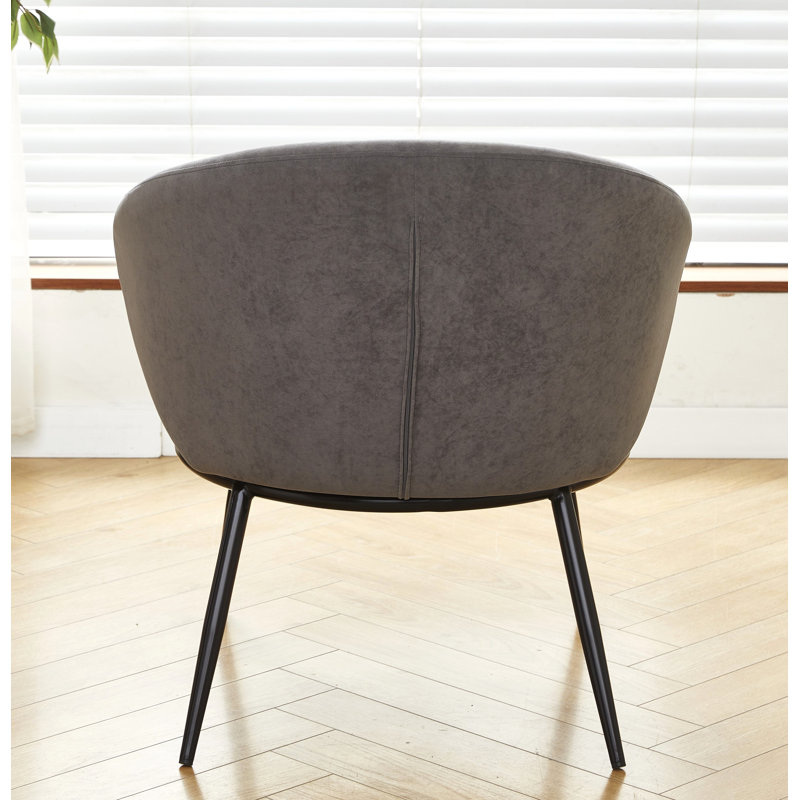 Fauteuil d'appoint en velours avec pieds en métal, Velours gris
