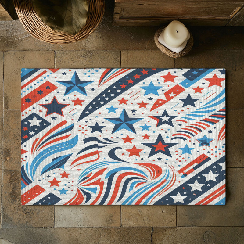Tapis tressé Patriotic Stripe Parade, Rectangulaire 3 pi x 5 pi