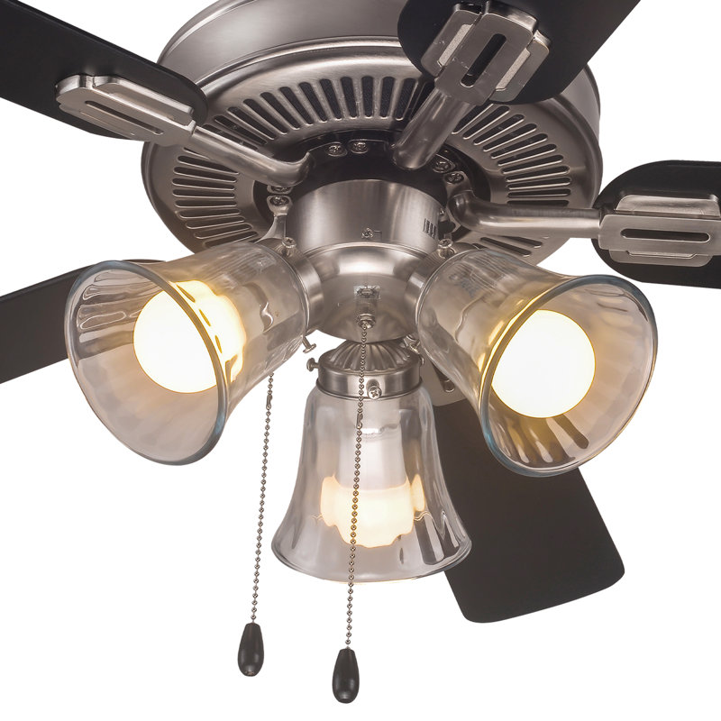 42'' Brushed Nickel Ceiling Fan with Reversible Blades and LED Lights