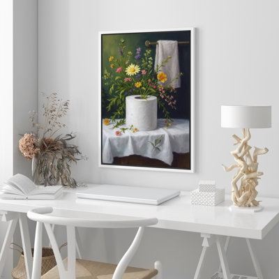 Fresh Floral Bathroom Toilet Botanical Green Garden Framed Canvas Master Bedroom Wall Art Work Print