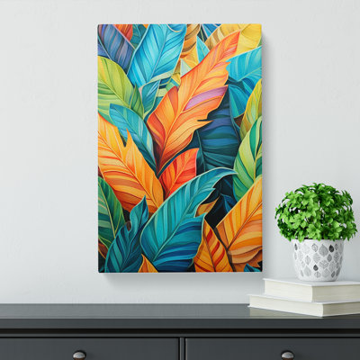 Tropical Leaf Colour Field - No Frame Art Prints - Wrapped Canvas