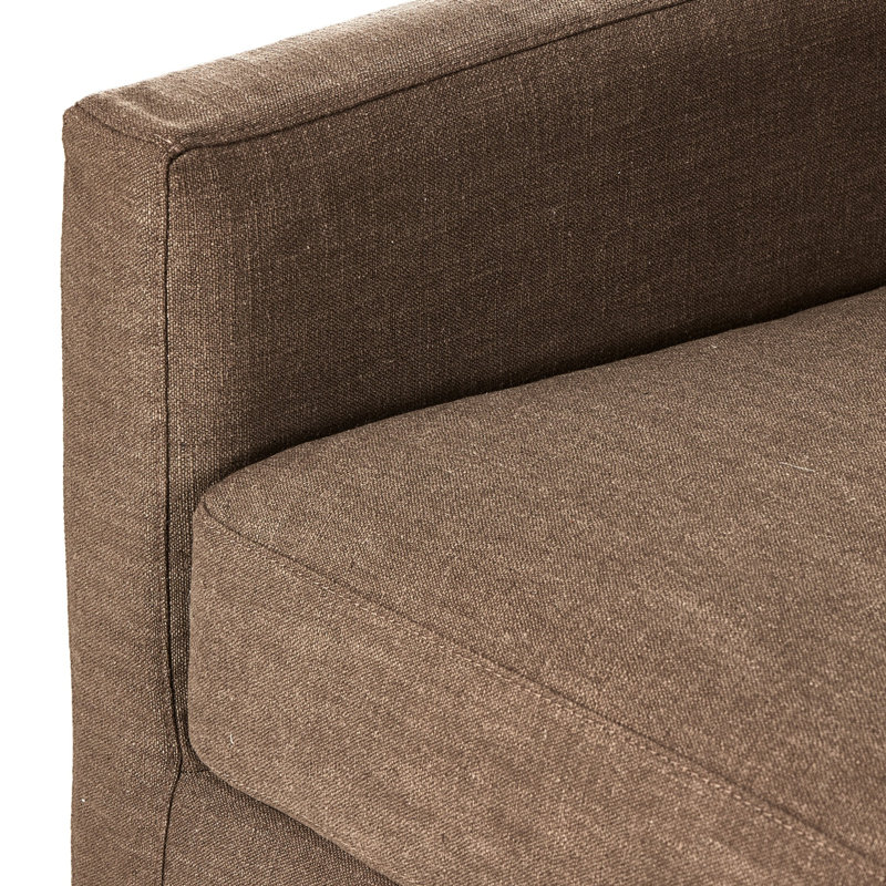 Hampton Slipcovered Swivel Armchair, Antwerp Cafe Linen Blend