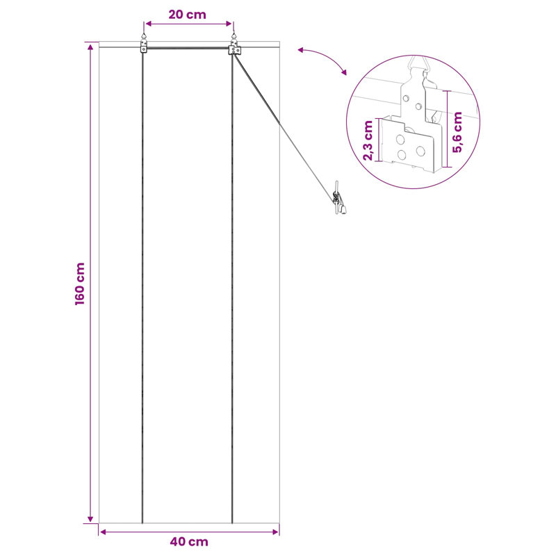 Bamboo Roller shade, 40 cm W x 160 cm L