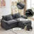 Arale 86'' Wide Comfy Cloud Couch Sectional Loveseat Sofa with Ottoman-1533477526
