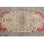 Tapis turc rétro de style Kaiseri avec motif floral beige pour la maison et le salon