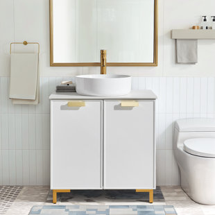 30'' White Modern Free-Standing Single Bathroom Vanity Set