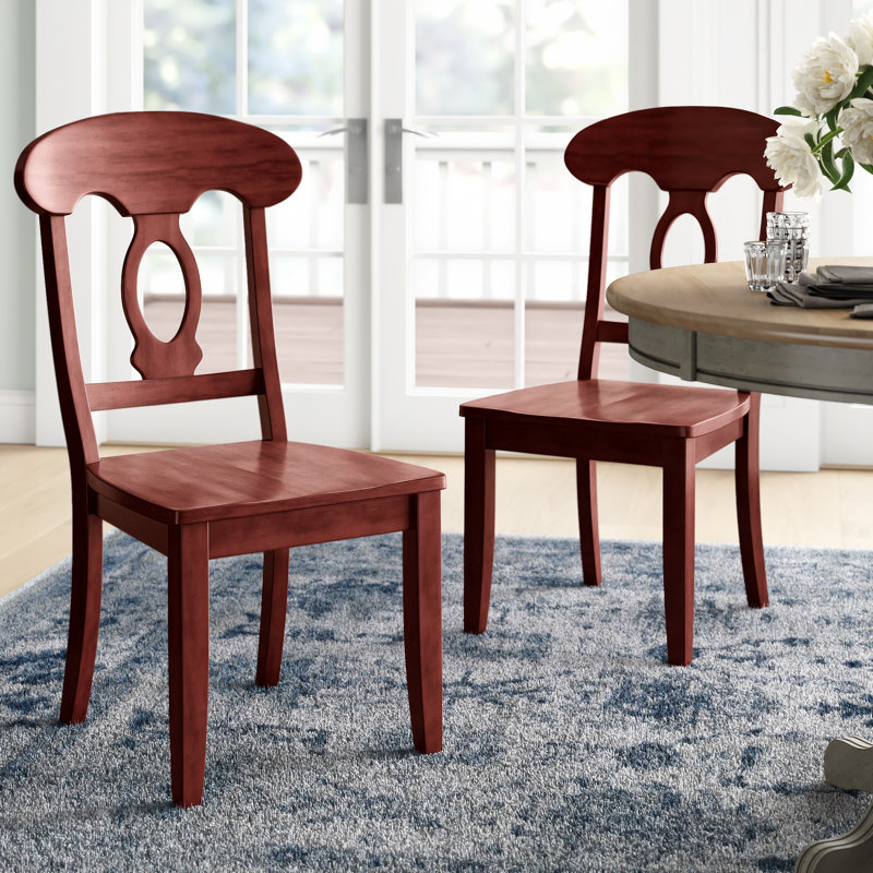 Stockton 17.13'' H Solid Wood Side Chair, Antique Berry