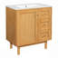 Meuble-lavabo de 30 po avec lavabo en céramique, meuble-lavabo avec 3 tiroirs, 1 grande porte à fermeture douce et armoire de rangement Farmhouse