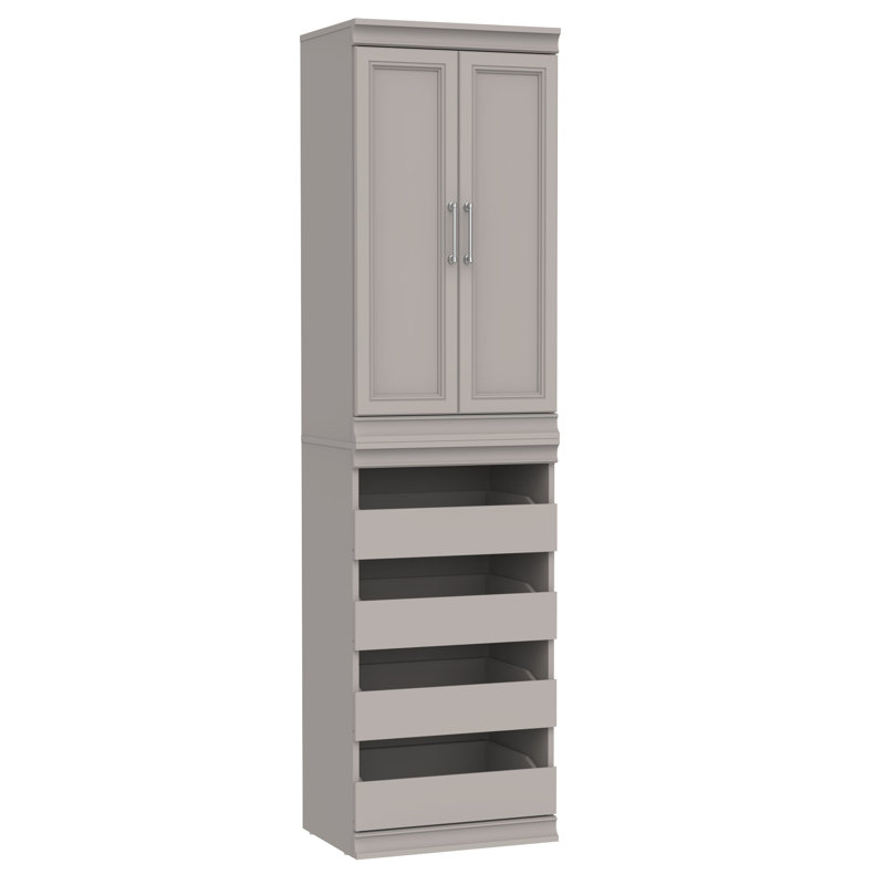 Modular Storage 21.38" W Closet System with Doors & Drawers, Grey