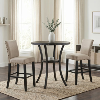 Carliana 2 - Person Solid Wood Top Four Leg Dining Set