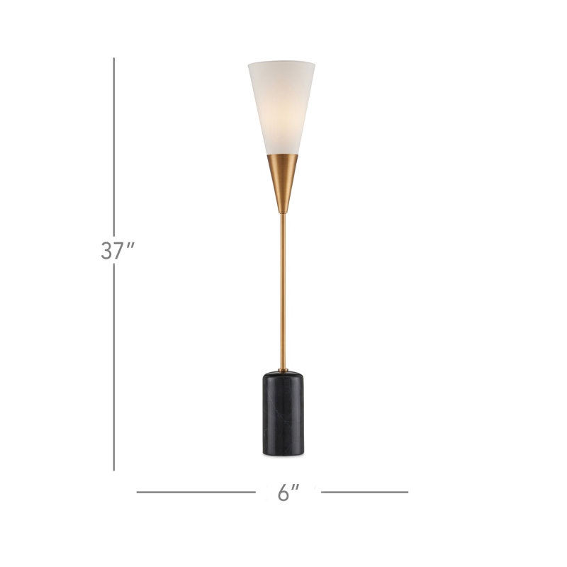 Martini Torchiere Table Lamp, Black Marble
