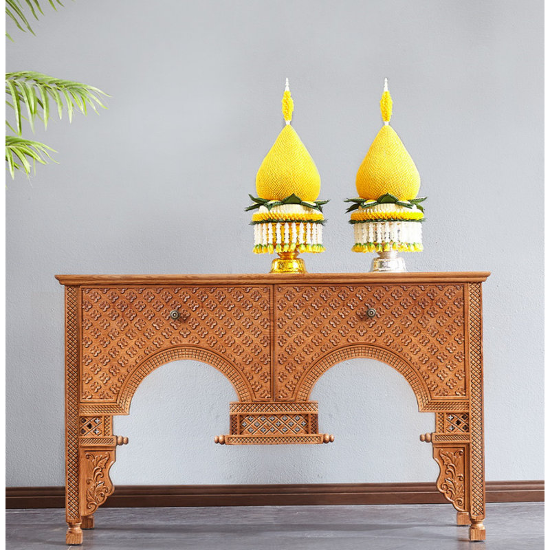 Commode d'appoint en bois massif Tafa, Brun