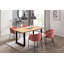 Seraphine Oak Solid Wood Top Metal Base Dining Table-187875272