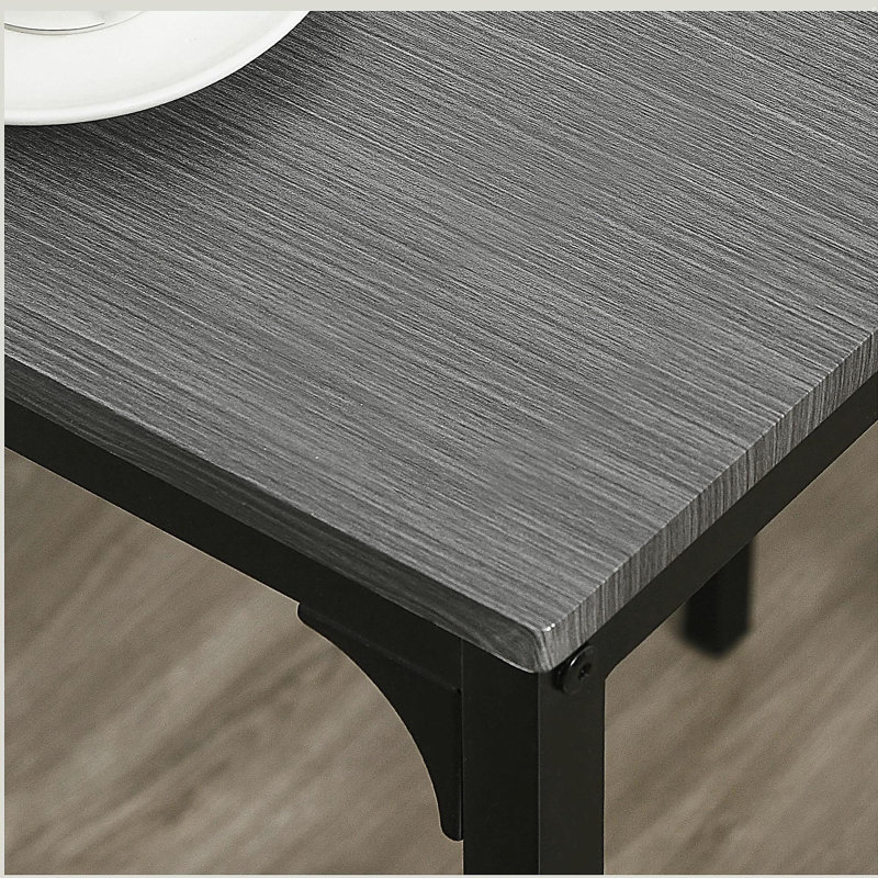 Ensemble de 3 tables de bar et chaises HOMcom, ensemble de table de salle à manger industriel pour 2 personnes, table de cuisine à hauteur de comptoir avec tabourets de bar, ensemble de table de petit-déjeuner pour 2 petits espaces, gris