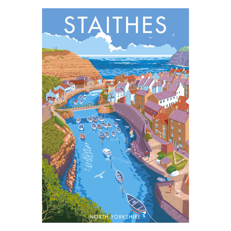 'Staithes 3' by Richard O'Neil - Print, No Frame, 40 cm H x 30 cm W x 1 cm D