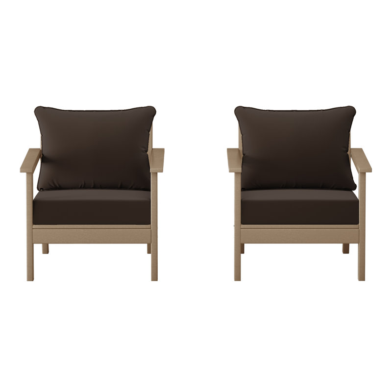 Chaise profonde avec coussins (ensemble de 2), Brown, Marron clair