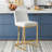 Kunkel 24" Modern Kitchen Counter Stool with Faux Leather Padded Seat and Metal Frame-474068174-474068172