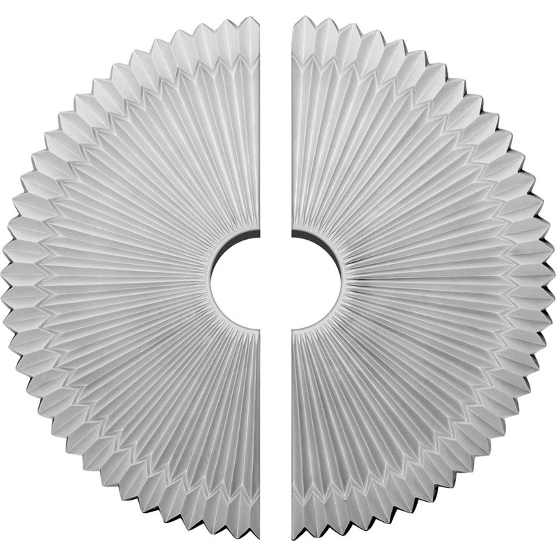 Médaillon de plafond Endurathane Shakuras, DO 24 po x P 4 1/2 po x P 3 po (convient aux auvents jusqu'à 5 po), deux pièces, apprêté en usine