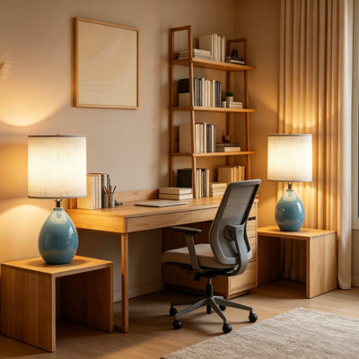 Set Of 2 Modern Table Lamps With Linen Shade And Ceramic Base, Dimmable 3-Color Temperature LED For Bedroom Nightstand, Living Room, Or Office Desk