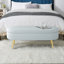 Banc de rangement repose-pieds ovale en flanelle avec pieds en métal-2844334