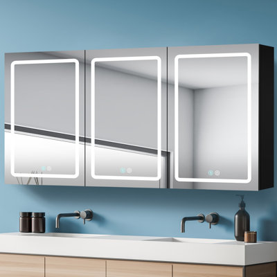 Gradateur anti-buée à 3 niveaux de luminosité pour miroir de salle de bain à DEL Cedra L 60 po x H 30 po Cedra